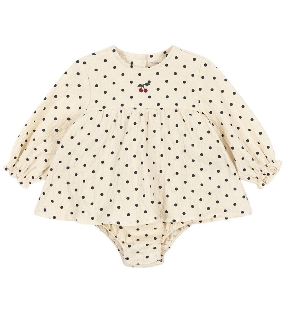 Konges Sløjd Bodykleid - Elin - Dot Haferflocken - Konges Sløjd - 74 - Body L/Ä von Konges Sløjd