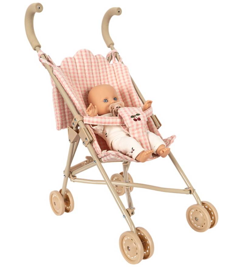 Konges Sløjd Puppen Buggy m. Puppe - Poppy - Pink Prüfen - Konges Sløjd - One Size - Puppenwagen von Konges Sløjd