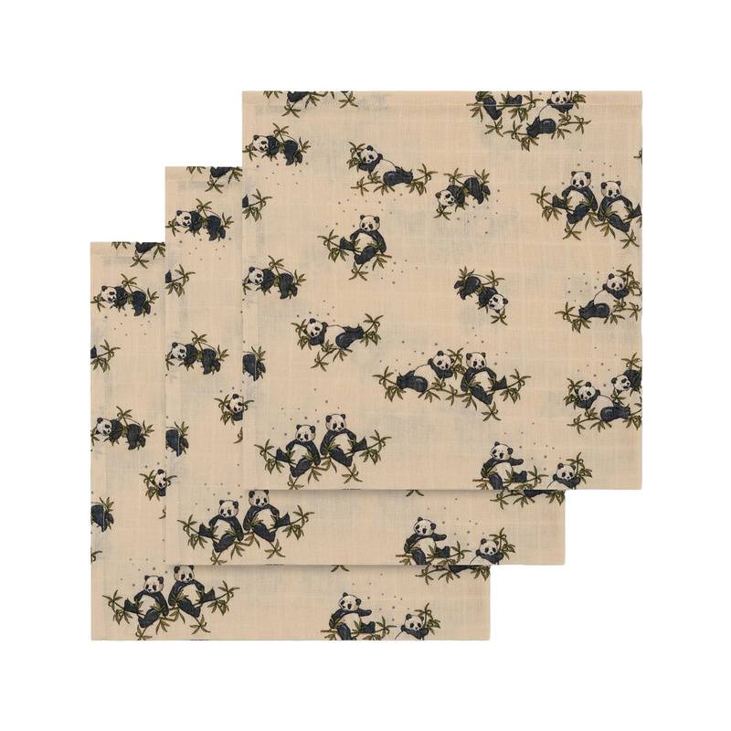 Mulltuch PANDA NUIT (65x65) 3er Set von Konges Sløjd