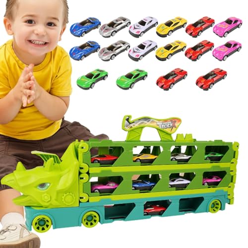 Kongou Carrier-Transport-LKWs - Kleinkindertransporter mit Kapazität für 24 Fahrzeuge | Solides Dinosaurier-LKW-Spielzeug für Weihnachten, Geburtstag, Feiertag, Jahrestag von Kongou