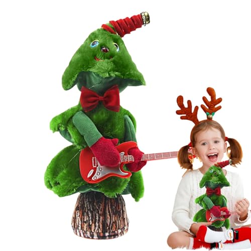 Kongou Singender Weihnachtsbaum,Gefüllter Plüsch-Weihnachtsbaum,Elektrisches musikalisches Weihnachtsplüschtier - Musikalisches, animiertes Weihnachtsplüschspielzeug mit Musik und Lichtern für Kinder, von Kongou