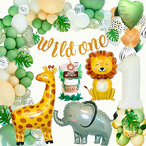 Deko 1. Geburtstag, Geburtstagsdeko 1 Jahr Junge Mädchen, Luftballons 1. Geburtstag, Kindergeburtstag 1 Jahr Dschungel Dekoration, Safari Erster Geburtstagsdeko, Wild One Geburtstag Deko Deko 1. Geburtstag, Geburtstagsdeko 1 Jahr Junge Mädchen, Luftballons 1. Geburtstag, Kindergeburtstag 1 Jahr Dschungel Dekoration, Safari Erster Geburtstagsdeko, Wild One Geburtstag Deko von Konoz