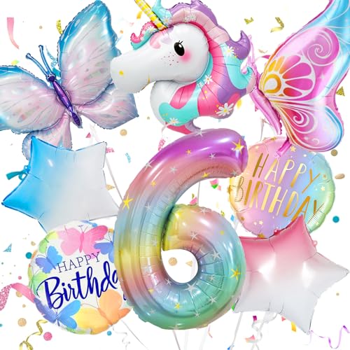 Konoz Einhorn Einhorn Geburtstagsdeko Mädchen 6 Jahre, 6. geburtstag mädchen, Einhorn Luftballon 6 Jahre, Einhorn Deko, Deko Geburtstag 6 Jahre Mädchen, Folienballon 6 und Schmetterling Deko Konoz Einhorn Einhorn Geburtstagsdeko Mädchen 6 Jahre, 6. geburtstag mädchen, Einhorn Luftballon 6 Jahre, Einhorn Deko, Deko Geburtstag 6 Jahre Mädchen, Folienballon 6 und Schmetterling Deko von Konoz