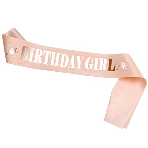 Konsait Rose Gold Geburtstag Schärpe, Birthday Girl Schärpe Geburtstag Party Dekoration für Frau Mädchen Geburtstag Accessoires Geschenk von Konsait