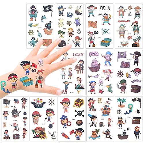 Konsait Tattoo Kinder, Piraten Temporäre Tattoo Set, Kindertattoos Jungs Tattoo Aufkleber for Kinder Party Mitgebsel Kindergeburtstag Geschenktüten Kinder Spielen Piraten Party Zubehör, 12 Blätter Konsait Tattoo Kinder, Piraten Temporäre Tattoo Set, Kindertattoos Jungs Tattoo Aufkleber for Kinder Party Mitgebsel Kindergeburtstag Geschenktüten Kinder Spielen Piraten Party Zubehör, 12 Blätter von Konsait
