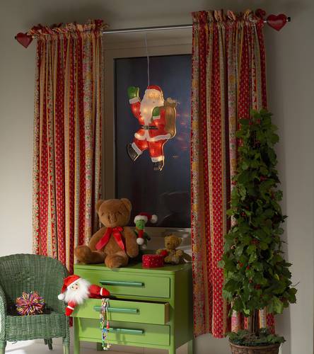 Konstsmide 2850-010 LED-Fensterbild Weihnachtsmann Warmweiß LED Bunt mit Schalter von Konstsmide