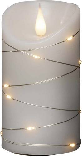 Konstsmide 1834-190 LED-Echtwachskerze Weiß Warmweiß (Ø x H) 75mm x 135mm mit 3D-Effekt, mit Scha von Konstsmide