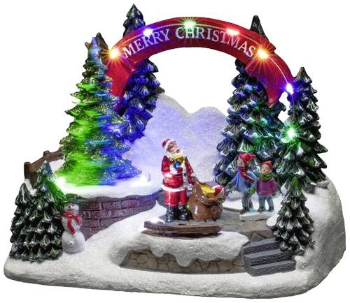 Konstsmide 4244-000 Weihnachtsmann mit Kind Mehrfarbig LED Bunt mit Schalter, mit Musik von Konstsmide
