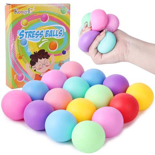 Koogel 20 Stück Stress Ball, Anti Stress Ball 10 Farben Quetschball Stressabbau Spielzeug für Kinder Geburtstag Geschenke ADHD Autismus von Koogel