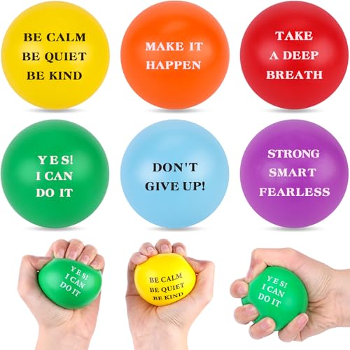 Koogel 6 Stück Stressball Erwachsene, Motivierende Stressbälle Anti Stress Bälle mit Quetos zur Linderung von Angst und Wut als Geschenk von Koogel