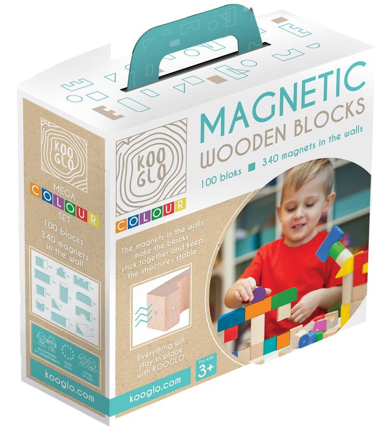 Kooglo Magnetisch Bauklötze - Holz - 100 st. - MEGA Colour - Kooglo - One Size - Magnetspielzeug Kooglo Magnetisch Bauklötze - Holz - 100 st. - MEGA Colour - Kooglo - One Size - Magnetspielzeug von Kooglo