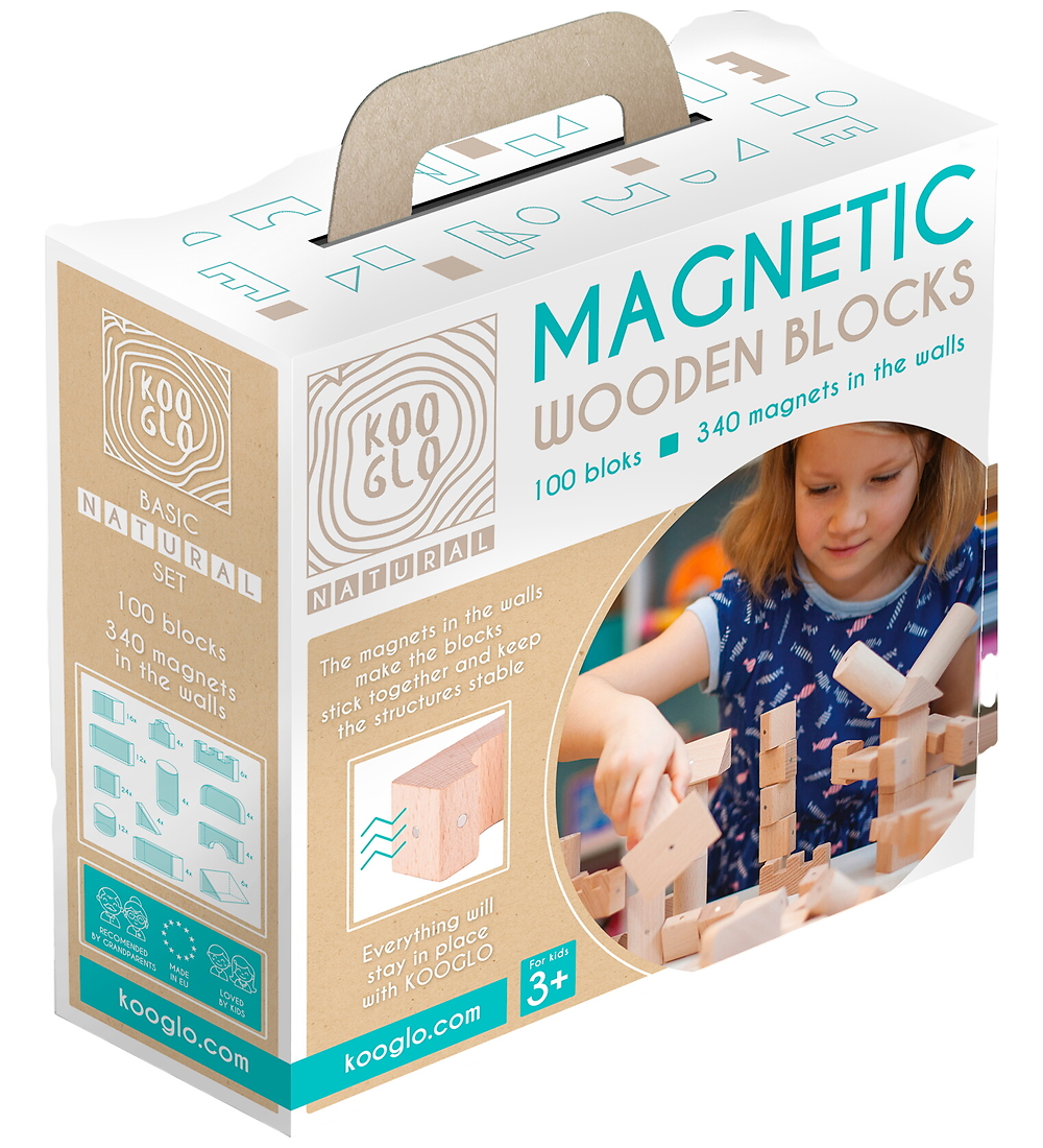 Kooglo Magnetisch Bauklötze - Holz - 100 st. - MEGA Natural - Kooglo - One Size - Magnetspielzeug Kooglo Magnetisch Bauklötze - Holz - 100 st. - MEGA Natural - Kooglo - One Size - Magnetspielzeug von Kooglo