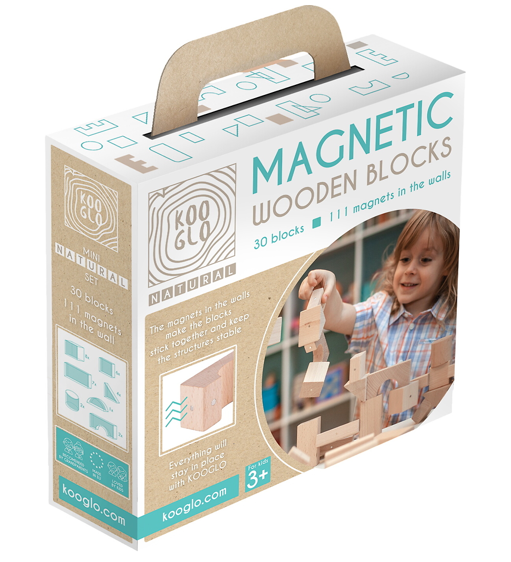 Kooglo Magnetisch Bauklötze - Holz - 30 st. - Mini Natural - Kooglo - One Size - Magnetspielzeug Kooglo Magnetisch Bauklötze - Holz - 30 st. - Mini Natural - Kooglo - One Size - Magnetspielzeug von Kooglo