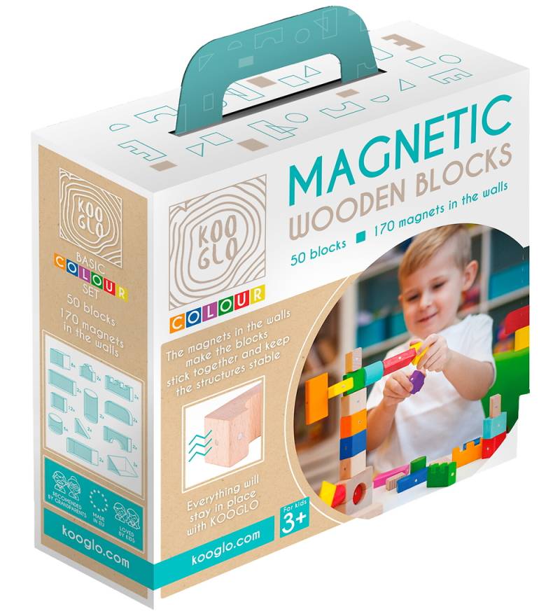 Kooglo Magnetisch Bauklötze - Holz - 50 st. - Basic Colour - Kooglo - One Size - Magnetspielzeug Kooglo Magnetisch Bauklötze - Holz - 50 st. - Basic Colour - Kooglo - One Size - Magnetspielzeug von Kooglo