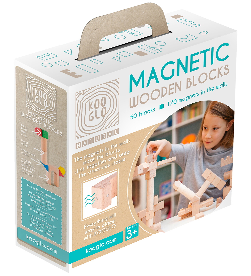 Kooglo Magnetisch Bauklötze - Holz - 50 st. - Basic Natural - Kooglo - One Size - Magnetspielzeug Kooglo Magnetisch Bauklötze - Holz - 50 st. - Basic Natural - Kooglo - One Size - Magnetspielzeug von Kooglo