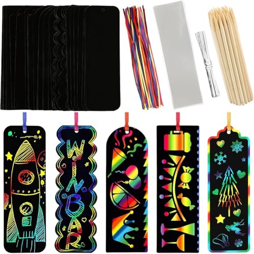 Koolenry , 40 Sets in 5 Stilen, für Kinder, Schwarzes Rubbelpapier, Eid-Lesezeichen, Geschenke für Kinder, DIY-Kunsthandwerk Koolenry , 40 Sets in 5 Stilen, für Kinder, Schwarzes Rubbelpapier, Eid-Lesezeichen, Geschenke für Kinder, DIY-Kunsthandwerk von Koolenry