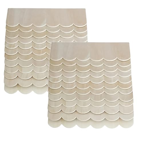 Koolenry 24 Stcs Miniatur Holzdachfliesen Fliesen Home Decor DIY Machen Accessoires von Koolenry