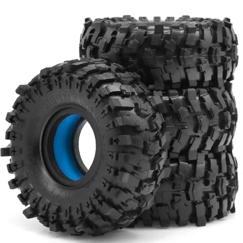Koolenry 4 Stück 118-mm-Radreifen mit Eva-Zweistufen-Schaumstoffeinlage für 1/10 RC Crawler Truck-Radreifen für Axial SCX10 Wraith Blau von Koolenry