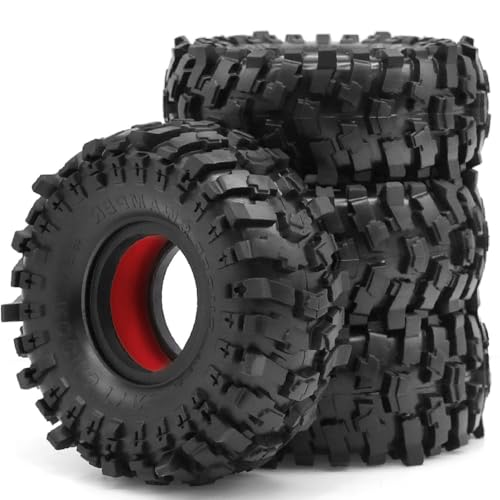 Koolenry 4 Stück 118-mm-Radreifen mit Eva-Zweistufen-Schaumstoffeinlage für 1/10 RC Crawler Truck Radreifen für Axial SCX10 Wraith Rot Koolenry 4 Stück 118-mm-Radreifen mit Eva-Zweistufen-Schaumstoffeinlage für 1/10 RC Crawler Truck Radreifen für Axial SCX10 Wraith Rot von Koolenry