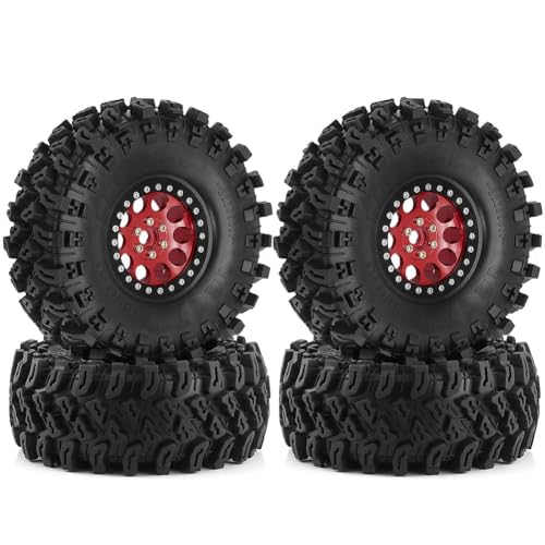 Koolenry 4 Stück 136 mm 1,9 Metall Beadlock-Felgen Gummireifensatz für 1/8 1/10 RC Crawler Car TRX4 D90 D110 Axial SCX10 A Koolenry 4 Stück 136 mm 1,9 Metall Beadlock-Felgen Gummireifensatz für 1/8 1/10 RC Crawler Car TRX4 D90 D110 Axial SCX10 A von Koolenry