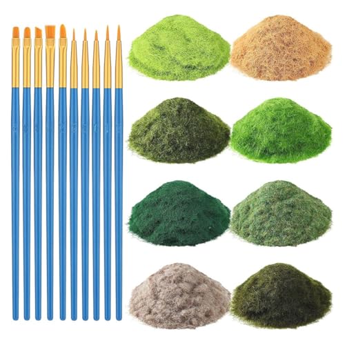 Koolenry 8er-Packung Static Grass 8x30g für DIY-Szenentischlandschaftsbasteln mit Pinseln Koolenry 8er-Packung Static Grass 8x30g für DIY-Szenentischlandschaftsbasteln mit Pinseln von Koolenry