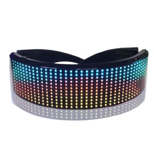 Koolenry Bluetooth Programmierbarer App Display Bildschirm LED Leuchte Glänzende RGB Luminous -Brille für Party, Halloween von Koolenry