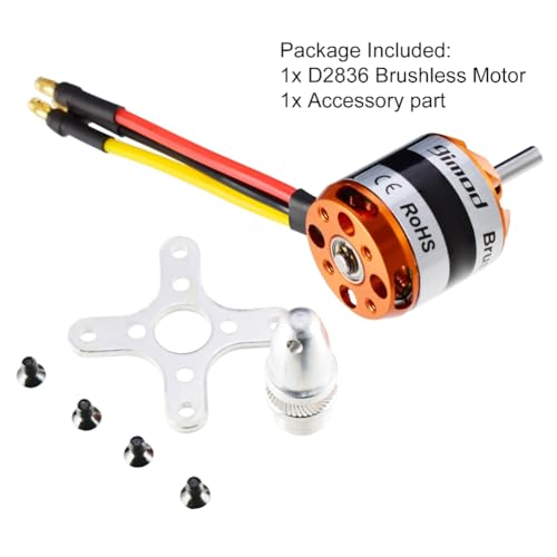 Koolenry D2836 2836 Bürstenloser Motor 2-4S Lipo 4mm Wellendurchmesser Geeignet für 40A ESC Starrflügeldrohnen 1120KV von Koolenry