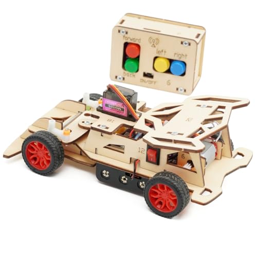Koolenry DIY Fernlenkungsmodellauto mit Hinterradantrieb, Kinder Lernspielzeug, 3D Puzzle Spielzeug, Frühkindliches Lernmaterial von Koolenry