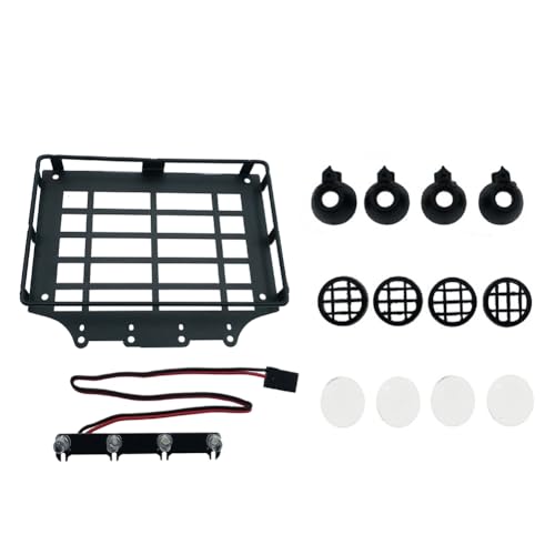 Koolenry Ferngesteuerte Kriechkoffer-Träger für H12Y 1/12 RC Auto DIY Reparatur Modifikationszubehör Rundes Licht von Koolenry