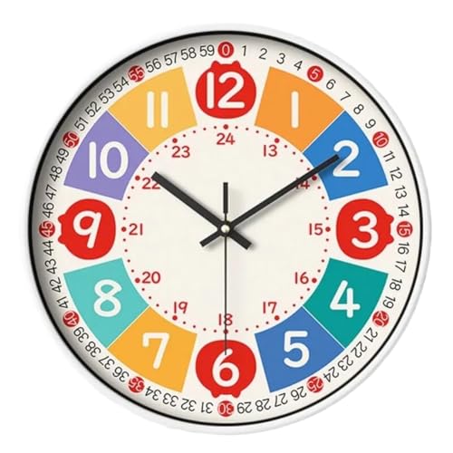 Koolenry Moderne Runde Wanduhr für Kinder im Klassenzimmer Räume Lernen Design Stille Uhr Dekorationen Accessoires für Schlafzimmer Koolenry Moderne Runde Wanduhr für Kinder im Klassenzimmer Räume Lernen Design Stille Uhr Dekorationen Accessoires für Schlafzimmer von Koolenry