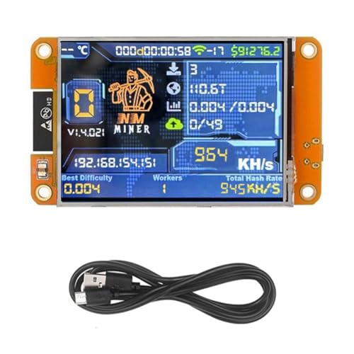 Koolenry Nmminer Nerdminer V2 Hashrate 964KH/S 964KH/S Hashrate BTC Solo Lotterie Miner ESP32 2,8 Smart Display Bitcoin Crypto Lotterie Miner von Koolenry