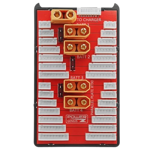 Koolenry PG Parallel-Ladeplatine XT90 Lipo-Batterie für RC-Modelle 2-8S, Unterstützt das Gleichzeitige Laden Von 4 Batterien von Koolenry