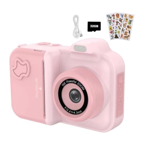 Koolenry Sofortbildkamera für Kinder, Mini-Digitalvideokamera, Doppelobjektiv, Fotodruck, Thermopapier, Spielzeugkamera, Kindergeschenk von Koolenry