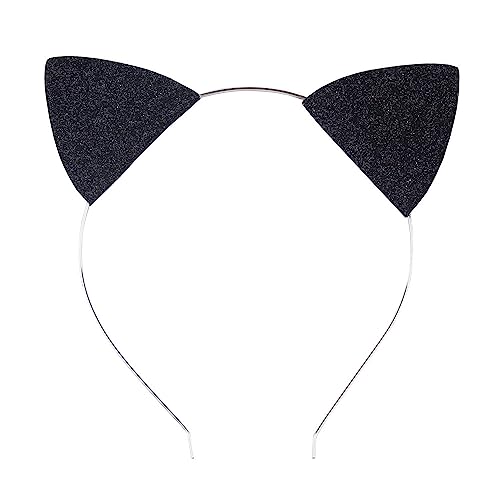 Koolgil Niedliches modisches Glitzerkatzenohren-Stirnband, Cosplay, Make-up, Ball, Festival, Party, Stirnband, Kätzchenohren, Stirnband für Kinder und junge Frauen (schwarz) von Koolgil