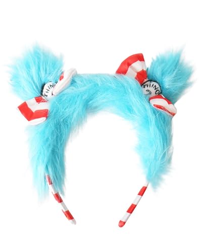 Dr.Seuss Thing 1 and Thing 2 Kostüm für Kinder und Erwachsene, gestreiftes Stirnband mit blauer Kunstfell-Schleife, Weltbuchtag, Woche, Zubehör, Weihnachtsfeier, Bühnenrequisite Dr.Seuss Thing 1 and Thing 2 Kostüm für Kinder und Erwachsene, gestreiftes Stirnband mit blauer Kunstfell-Schleife, Weltbuchtag, Woche, Zubehör, Weihnachtsfeier, Bühnenrequisite von Koongso