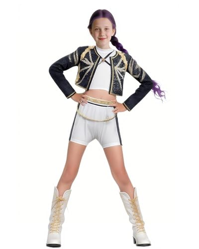 Kinder Dämonenjagd-Kostüme, Mädchen, Kpop Idol Rumi, Cosplay-Kostüm, Pailletten, bedruckt, Bühnen-Outfit, Jäger, Halloween, Performance-Outfits Kinder Dämonenjagd-Kostüme, Mädchen, Kpop Idol Rumi, Cosplay-Kostüm, Pailletten, bedruckt, Bühnen-Outfit, Jäger, Halloween, Performance-Outfits von Koongso