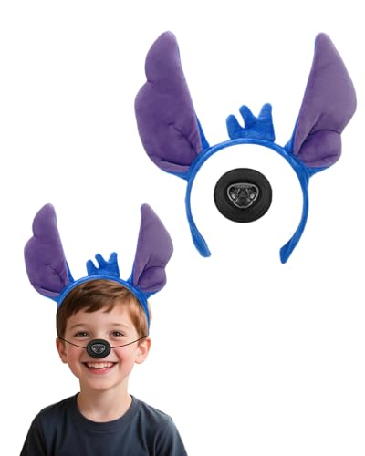 Koongso Alien-Hundekostüm-Zubehör für Kinder, blaues Alien-Hundeohren, Stirnband, Nase für Halloween-Party, Verkleidung, Cartoon-Tier-Kostüm, Requisiten, Partyzubehör von Koongso