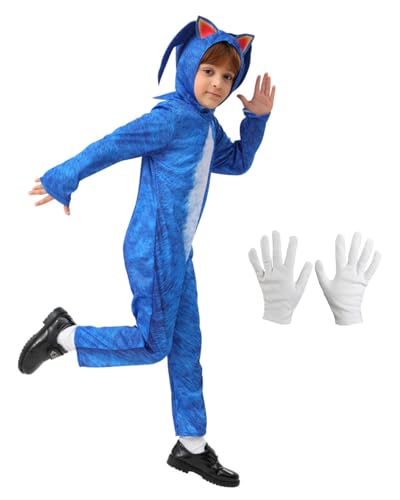 Koongso Blaues Igel-Kostüm für Kinder, schnelles Igel-Kostüm – Overall und Kopfbedeckung, Cartoon-Anime-Einteiler für Halloween, Rollenspiele, Party, Schule, Bühne Koongso Blaues Igel-Kostüm für Kinder, schnelles Igel-Kostüm – Overall und Kopfbedeckung, Cartoon-Anime-Einteiler für Halloween, Rollenspiele, Party, Schule, Bühne von Koongso