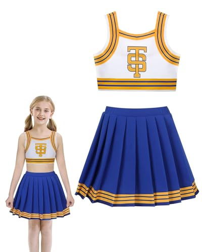 Koongso Cheerleader-Kostüm für Mädchen, Kinder, Tay Cheerleading-Uniform, Fußball, Mädchen, High School, Cheer, Leader, Tanzen, bauchfreies Top, Faltenrock, Bühnenoutfits Koongso Cheerleader-Kostüm für Mädchen, Kinder, Tay Cheerleading-Uniform, Fußball, Mädchen, High School, Cheer, Leader, Tanzen, bauchfreies Top, Faltenrock, Bühnenoutfits von Koongso