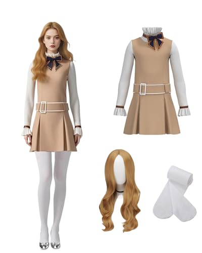 Koongso Damen Gruseliger Horrorfilm Megan Kostüm, Erwachsene Megan Puppe Kleid Schuluniform Cosplay Outfit Komplettes Set mit Perücke Hemd Gürtel Socken für Halloween Party Koongso Damen Gruseliger Horrorfilm Megan Kostüm, Erwachsene Megan Puppe Kleid Schuluniform Cosplay Outfit Komplettes Set mit Perücke Hemd Gürtel Socken für Halloween Party von Koongso