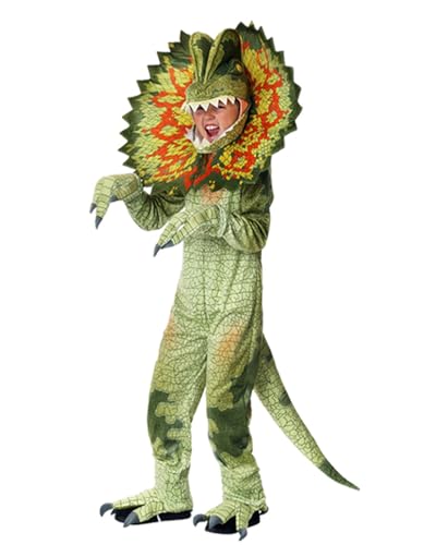 Koongso Dinosaurier-Kostüm für Kinder, Unisex, prähistorischer Dilophosaurus-Overall mit 3D-Kopfbedeckung, Halloween, Geburtstagsparty, Kostüm, Bühne, Rollenspiel, Outfit, Requisiten Koongso Dinosaurier-Kostüm für Kinder, Unisex, prähistorischer Dilophosaurus-Overall mit 3D-Kopfbedeckung, Halloween, Geburtstagsparty, Kostüm, Bühne, Rollenspiel, Outfit, Requisiten von Koongso