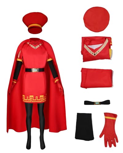 Koongso Erwachsenenkostüm Lord Farquaad, Herren, Pretend Play King Farquaad, roter Umhang, Hut, komplettes Set, Halloween, Party, Karneval, Faschings-Outfits Koongso Erwachsenenkostüm Lord Farquaad, Herren, Pretend Play King Farquaad, roter Umhang, Hut, komplettes Set, Halloween, Party, Karneval, Faschings-Outfits von Koongso