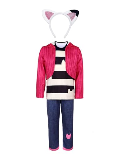 Koongso Gabby Kostüm-Set für Mädchen – Anime Gabby T-Shirt, Mantel, Hose & Katzenohren-Stirnband | Kleinkind Kinder Geburtstag Halloween Party Cosplay Outfit Koongso Gabby Kostüm-Set für Mädchen – Anime Gabby T-Shirt, Mantel, Hose & Katzenohren-Stirnband | Kleinkind Kinder Geburtstag Halloween Party Cosplay Outfit von Koongso