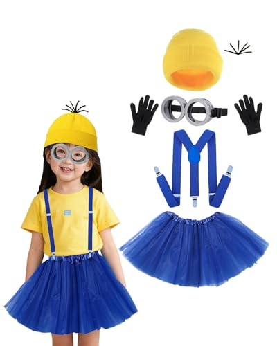 Koongso Gelbes Kostümzubehör für Kinder – gelbe Beanie-Tutu-Kleid-Brille, Riemen und Handschuhe, Mädchen, Halloween-Party, Verkleidung, 5 Stück Koongso Gelbes Kostümzubehör für Kinder – gelbe Beanie-Tutu-Kleid-Brille, Riemen und Handschuhe, Mädchen, Halloween-Party, Verkleidung, 5 Stück von Koongso