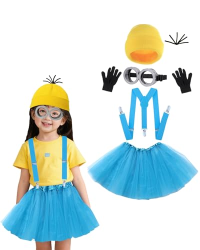 Koongso Gelbes Kostümzubehör für Kinder – gelbe Beanie-Tutu-Kleid-Brille, Riemen und Handschuhe, Mädchen, Halloween-Party, Verkleidung, 5 Stück Koongso Gelbes Kostümzubehör für Kinder – gelbe Beanie-Tutu-Kleid-Brille, Riemen und Handschuhe, Mädchen, Halloween-Party, Verkleidung, 5 Stück von Koongso