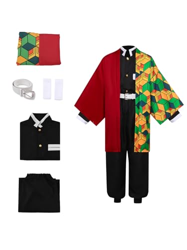 Koongso Kinder Giyuu Anime Cosplay Kostüm, Jungen Mädchen Giyuu Kimono Uniform Outfit Halloween Kostüm Rollenspiel Komplettes Set Koongso Kinder Giyuu Anime Cosplay Kostüm, Jungen Mädchen Giyuu Kimono Uniform Outfit Halloween Kostüm Rollenspiel Komplettes Set von Koongso