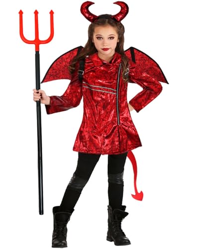 Koongso Kinder Halloween Gruseliger Teufel Kostüm Mädchen Punk Roter Dämon Rollenspiel Outfits mit Zubehör Karneval Schule Bühne Party Dress Up Koongso Kinder Halloween Gruseliger Teufel Kostüm Mädchen Punk Roter Dämon Rollenspiel Outfits mit Zubehör Karneval Schule Bühne Party Dress Up von Koongso