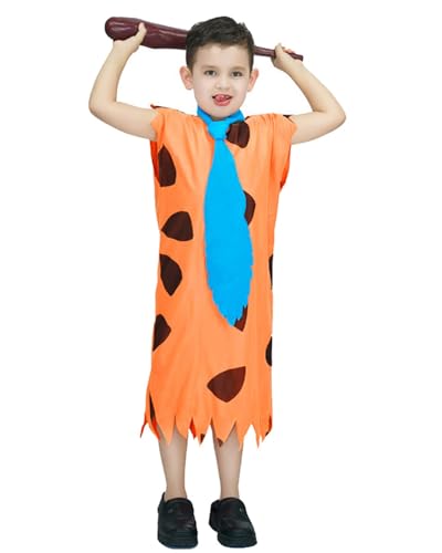 Koongso Kinder-Kostüm mit Cartoon-Höhlenmensch Fred, Steinzeit, Orange, bedruckt, Tunika, Robe für Jungen und Mädchen, Halloween, Geburtstag, Party, Neuheit, Outfits, Schulbühne Koongso Kinder-Kostüm mit Cartoon-Höhlenmensch Fred, Steinzeit, Orange, bedruckt, Tunika, Robe für Jungen und Mädchen, Halloween, Geburtstag, Party, Neuheit, Outfits, Schulbühne von Koongso