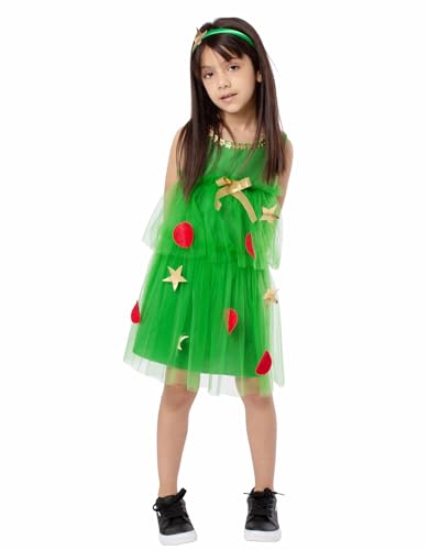 Koongso Kinder Mädchen Weihnachtskostüm grüner Weihnachtsbaum, ärmelloses Tüllkleid mit Sternen-Stirnband, Weihnachten, Rollenspiel, Party, Verkleidung, Schule, Bühne, Foto-Outfit Koongso Kinder Mädchen Weihnachtskostüm grüner Weihnachtsbaum, ärmelloses Tüllkleid mit Sternen-Stirnband, Weihnachten, Rollenspiel, Party, Verkleidung, Schule, Bühne, Foto-Outfit von Koongso