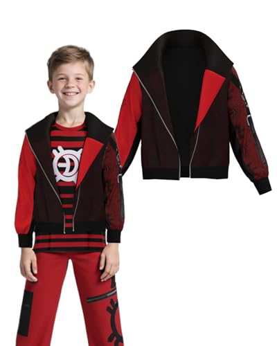 Koongso Kinder Zombies Victor Kostüm Halloween Outfits Jungen 3D Druck Vampire Victor Reißverschluss Hoodie Jacke Gothic Punk Rock and Roll Outwear Jacke von Koongso